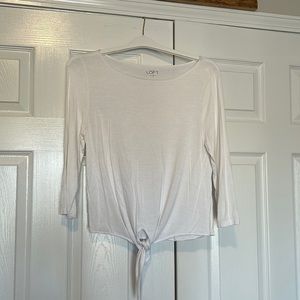 LOFT white long sleeved top